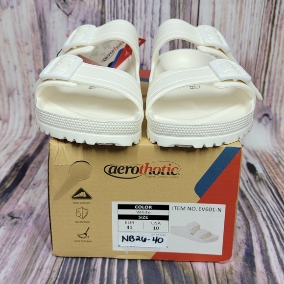 AEROTHOTIC White Dual Strap Arcus Slide Sandals - Picture 12 of 16